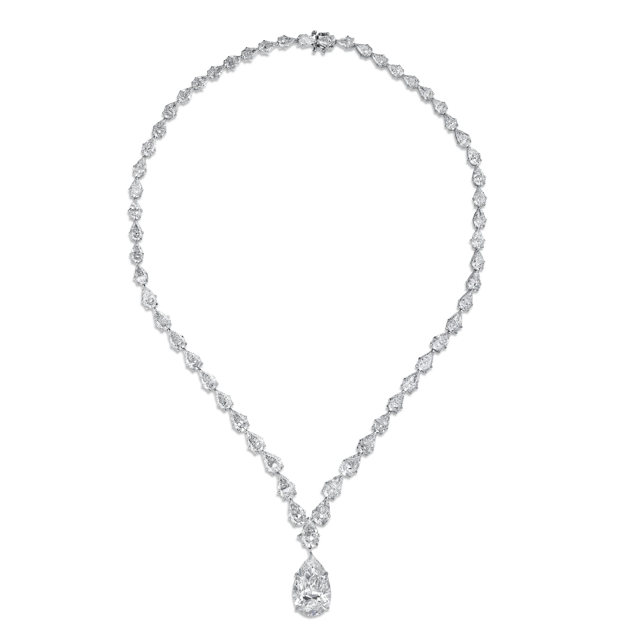 Leviev pear-suite necklace — official jeweler imagery, lead jewelry visual